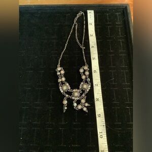 Waterfall Rhinestone Antiqued Style Necklace